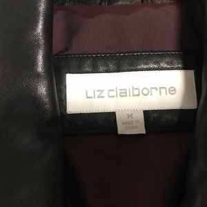 Liz Claiborne Black Leather Jacket-Size SP/6-8